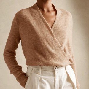 Beige Wrap Around Wool Sweater Banana Republic Size S